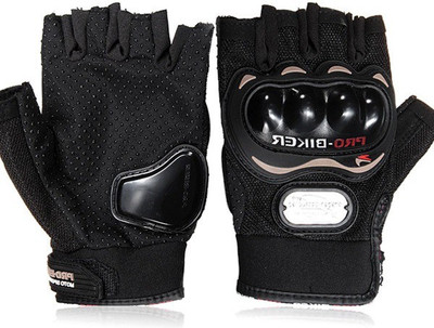 Pa PROBIKERZ/(HALF)-BLACK-XL-144 Cycling Gloves (XL, Black)