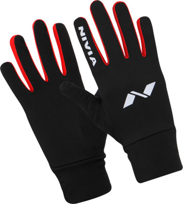 Nivia Performaxx Running Gloves (M, Black, Red)