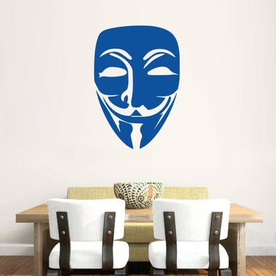 Hoopoe Decor The mask Sticker(Pack of 1, Blue