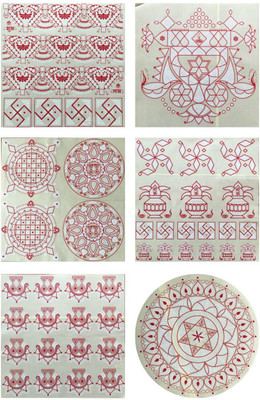 Suman Creations magnetic sticker Sticker(Pack of 6, Red