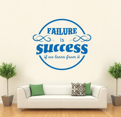 Hoopoe Decor Failure is success Sticker(Pack of 1, Blue