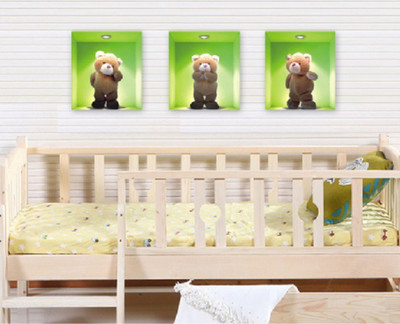 Artshai 3D Sticker(Pack of 3, Brown