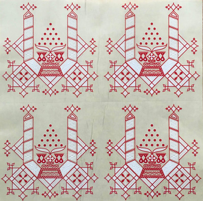 Suman Creations Rangoli Sticker Sticker(Pack of 6, Red