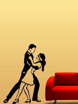 Trends on Wall Romance Sticker(Pack of 1, Black