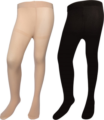 Abito Girls Sheer Stockings, Black;skin