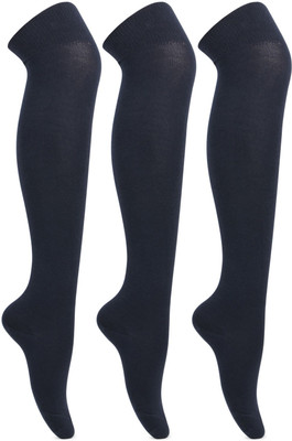 Bonjour Girls Textured Stockings, Navy