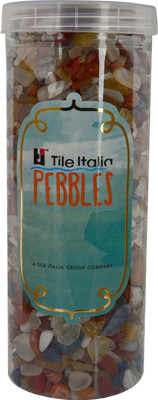 Tile Italia Pebbles Mixed Onyx Polished Chips Polished Angular Onyx Stone(Yellow 1 kg)