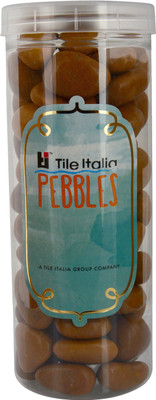 Tile Italia Pebbles Jaisalmer Pebbles Polished Round Marble Pebbles(Yellow 1 kg)