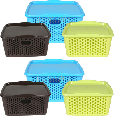 CSM Combo Of 6 Big/Medium Baskets Storage Basket(Pack of 6)