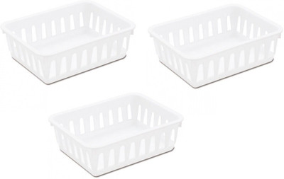 Howards Sterilite Mini Multipurpose Plastic Storage Tray White Pack Of 3 Storage Basket(Pack of 3)
Howards Sterilite Mini Multipurpose Plastic Storage Tray White Pack Of 3 Storage Basket(Pack of 3)