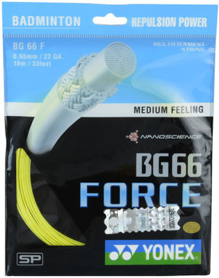 Yonex BG 66 FORCE ID YELLOW 0.65 Badminton String - 10 m(Yellow)