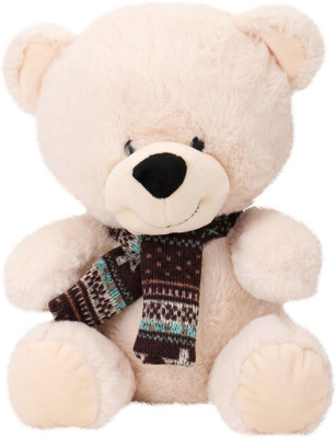 Starwalk Bear Plush Beige Color with Muffler 29 cm - 29 cm(Multicolour)