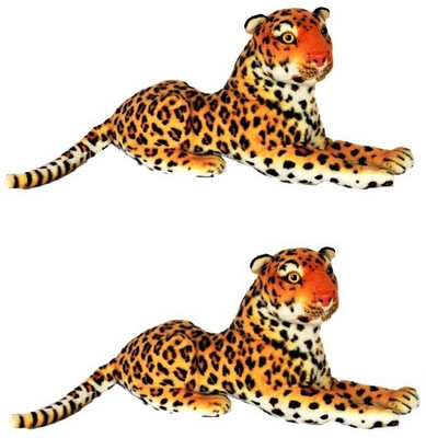 VRV Multicolour Cheetah Soft Toy Brothers - 15 cm(Multicolour)