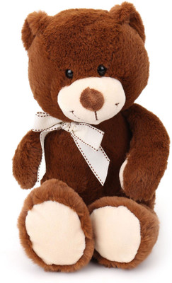 Starwalk Bear Plush Dark Brown with Off white Ribbon - 30 cm(Brown)