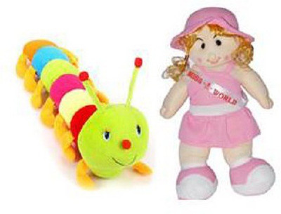TANISI Lovely Cute Miss World Doll & Colorful Caterpillar Combo Soft Toys Pack of 2 - 55 cm(Multicolour)
TANISI Lovely Cute Miss World Doll & Colorful Caterpillar Combo Soft Toys Pack of 2 - 55 cm(Multicolour)