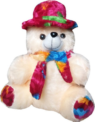 Aparshi smart teddy with cap - 36 cm(Pink, Red)