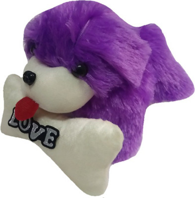 Aparshi Dog with Bone stuffed soft toy - 30 cm(Purple)