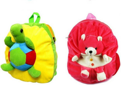 MIsheema Creations Tortoise School Bags - 25 cm(Yellow, Pink), Pink;yellow