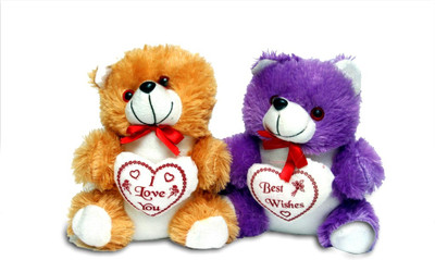 Global Gifts Teddy Bears - 13 inch(Brown, Purple)