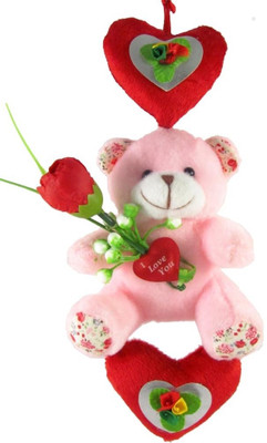 Tickles Lovely Teddy With Hanging Heart - 20 cm(Pink)