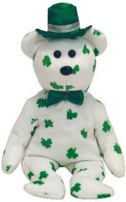 ty Beanie Babies O'Fortune Irish Bear(White)