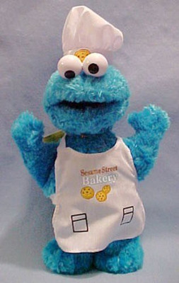 Gund Sesame Street Cookie Monster Chef In Hat And Sesame Street - 26 cm(Blue)