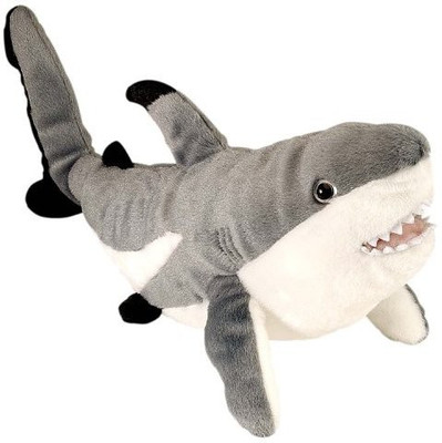 Wild Republic Cuddlekins 15" Black Tipped Shark(Grey)