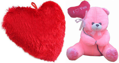 MGPLifestyle - Valentine Special Combo of Red Heart Cuision (48x40cm) with Pink I love you Ballon Heart Teddy (36cm) - 18 cm(Multicolor)
MGPLifestyle - Valentine Special Combo of Red Heart Cuision (48x40cm) with Pink I love you Ballon Heart Teddy (36cm) - 18 cm(Multicolor)