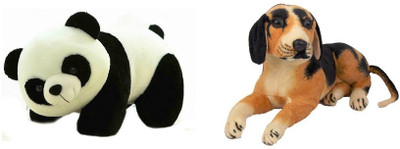 VRV Soft toy Panda and Dog 25cm - 20 cm(Multicolour)