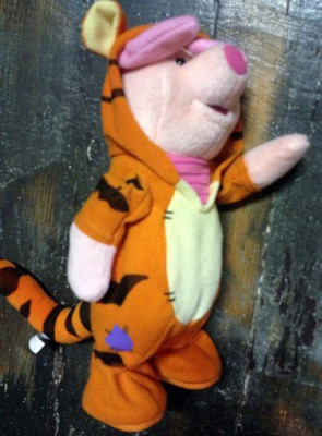 Winnie the Pooh Piglet In Tigger Costume Bouncing 10" Plush - 9 inch(Orange)
