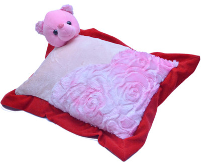 Joey Toys Side Face Teddy Cushion - 15.7 inch(Red)
