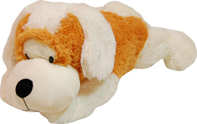 Surbhi Laying Dog - 29.5 Inch(White, Brown), Brown;white