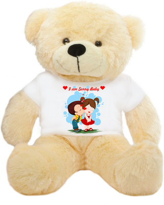 Grab A Deal ig Teddy Bear wearing I am sorry baby T-shirt - 24 inch(Beige, Orange)