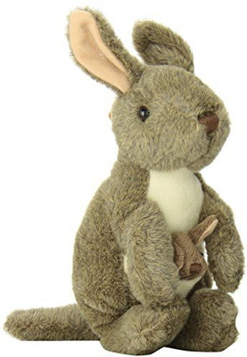 Wild Republic Ckmini Kangaroo With Joey 8" Animal Plush - 15 inch(Grey)