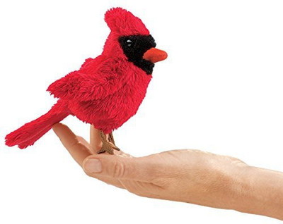 Folkmanis Mini Cardinal Finger Puppet - 3.5 inch(Red)