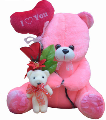 MGPLifestyle - Premium I Love You Pink Ballon Heart Teddy (36 CM) with Little Cute Small Teddy with Flower - 18 cm(Multicolor)
MGPLifestyle - Premium I Love You Pink Ballon Heart Teddy (36 CM) with Little Cute Small Teddy with Flower - 18 cm(Multicolor)