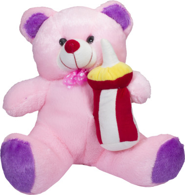 Micomy Teddy Bear With Bottle - 30 cm(Multicolor)