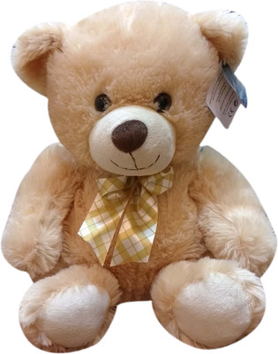 Starwalk Teddy Bear Plush Beige with Multicolor Bow - 14.5 inch(Beige)