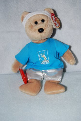 TY Beanie Babies Federbear Tennis Bear(Blue)