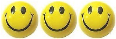Kosh Smiley Face Squeeze Stress Balls 3 inch (Pack Of 3) - 3 inch(Yellow)