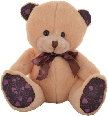 Twisha Bear Sitting Love Heart Paws - 6 inch(Brown)