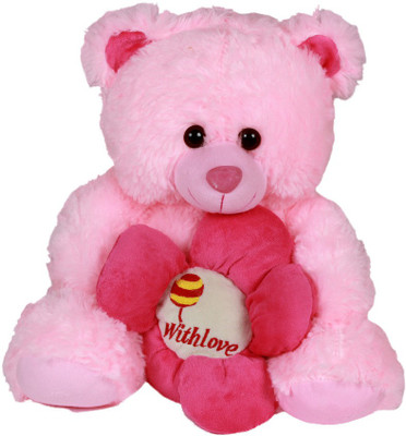 Annie Stuff Toy Teddy Bear With Flower 30 Cms - 9 cm(Pink)