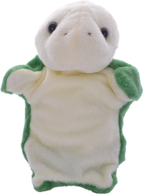 Twisha Hand Puppets Tortoise - 10 inch(White, Green), Green;white