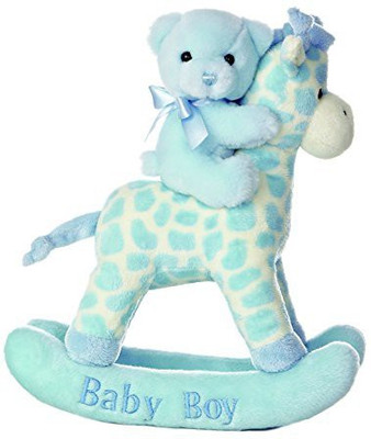 Aurora World Comfy Giraffe Rocker Ba Boy Musical 12" Plush(Green)