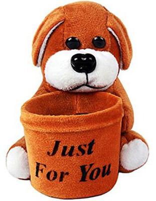 Tinytot Soft Toys Pen Stand for Office, Home Decor or play kids - 10 inch(Dog)