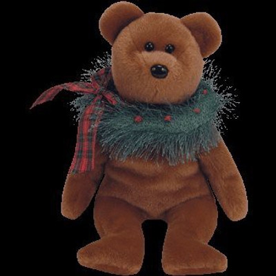 TY Beanie Babies 1 X Hollydays The Holiday Bear - 12 inch(Brown)