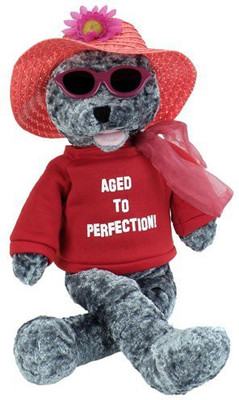 Chantilly Lane Senior Moments Gals 19" Tshirt Sings "When I'M 64" (Red)(Grey)