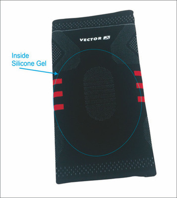 Vector X Kneepad with Gel Knee Support (S, Black, Red)