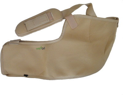 Wellon Adjustable Pouch Arm Sling- Tropical Shoulder Support (M, Beige)