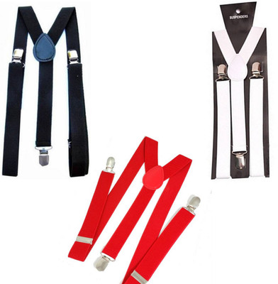 Nancydiva Y- Back Suspenders for Men(Red, Black, White)